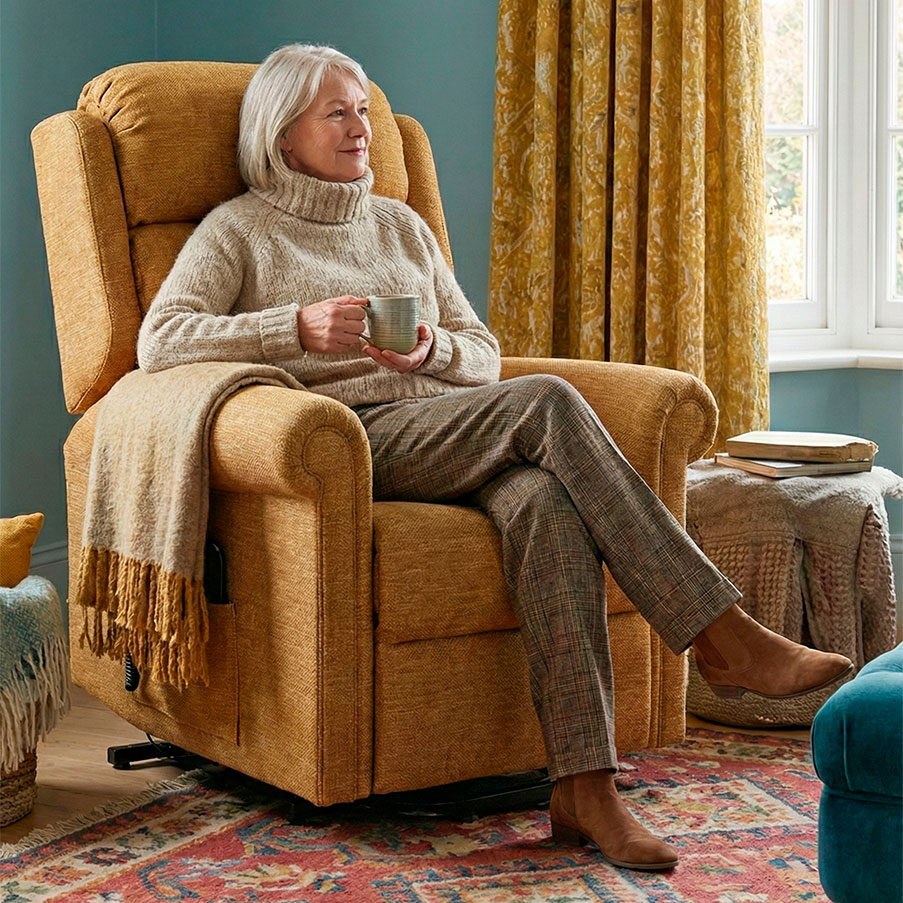 Sterling Rise and Recline Chair. RiseUp Furniture in Scotland & the North of England.