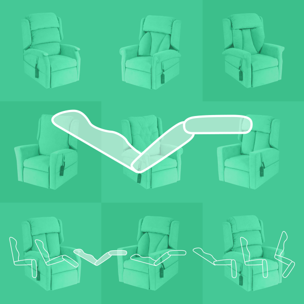 Quad Recline 2 Quad Motor Riser Recliner Chair Mechanism from RiseUp - Mobility Furniture in Scotland, Cumbria and Northumberland