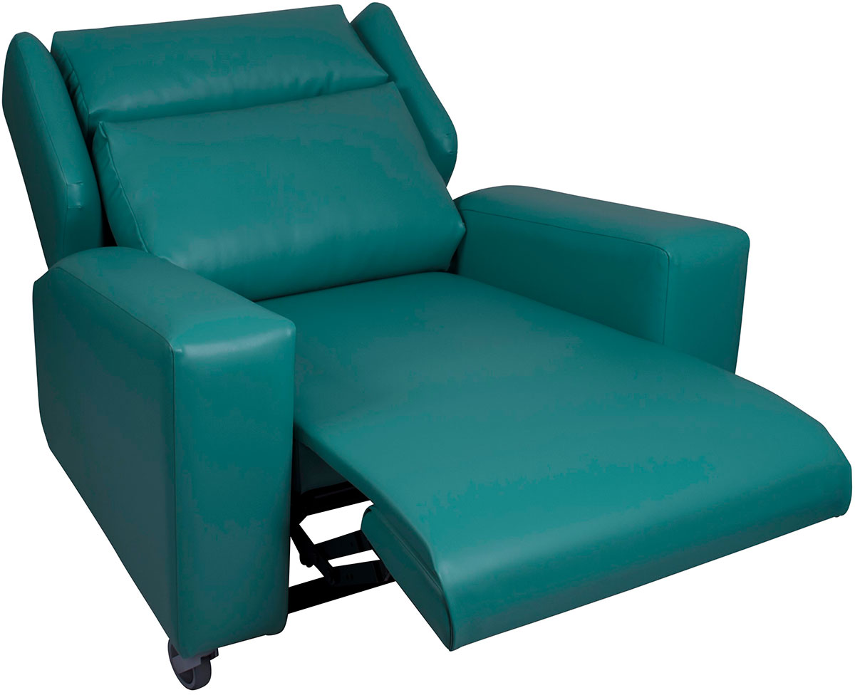 The Bariatric Chair - Green Leather with Square Arms - Fully-Reclined The Bariatric Chair - Green Leather with Square Arms from RiseUp Furniture - Furniture that puts you back in control. Rise and recline chairs, adjustable beds and bath lifts in Scotland, Cumbria and Northumberland