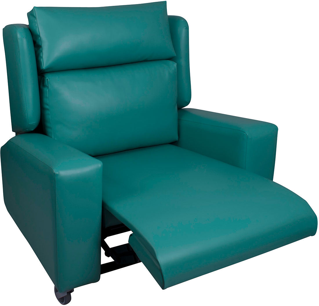 The Bariatric Chair - Green Leather with Square Arms Seated with Footrest up The Bariatric Chair - Green Leather with Square Arms Seated with Footrest up from RiseUp Furniture - Furniture that puts you back in control. Rise and recline chairs, adjustable beds and bath lifts in Scotland, Cumbria and Northumberland
