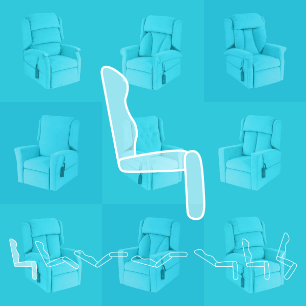 Triple Recline 1 Triple Motor Rise & Recline Chair Mechanism from RiseUp - Mobility Furniture in Scotland, Cumbria and Northumberland