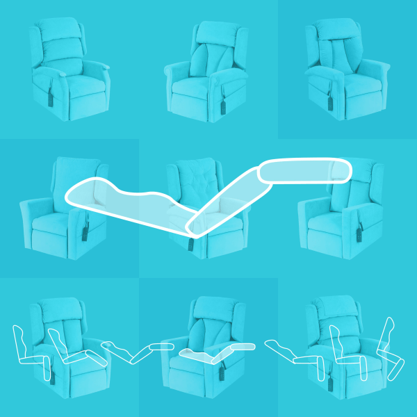 Triple Recline 4 Triple Motor Rise & Recline Chair Mechanism from RiseUp - Mobility Furniture in Scotland, Cumbria and Northumberland